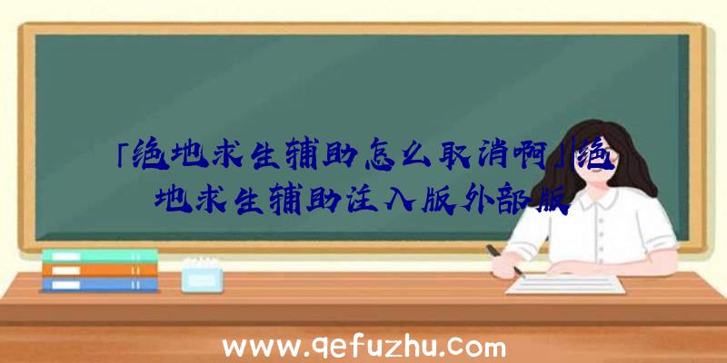 「绝地求生辅助怎么取消啊」|绝地求生辅助注入版外部版